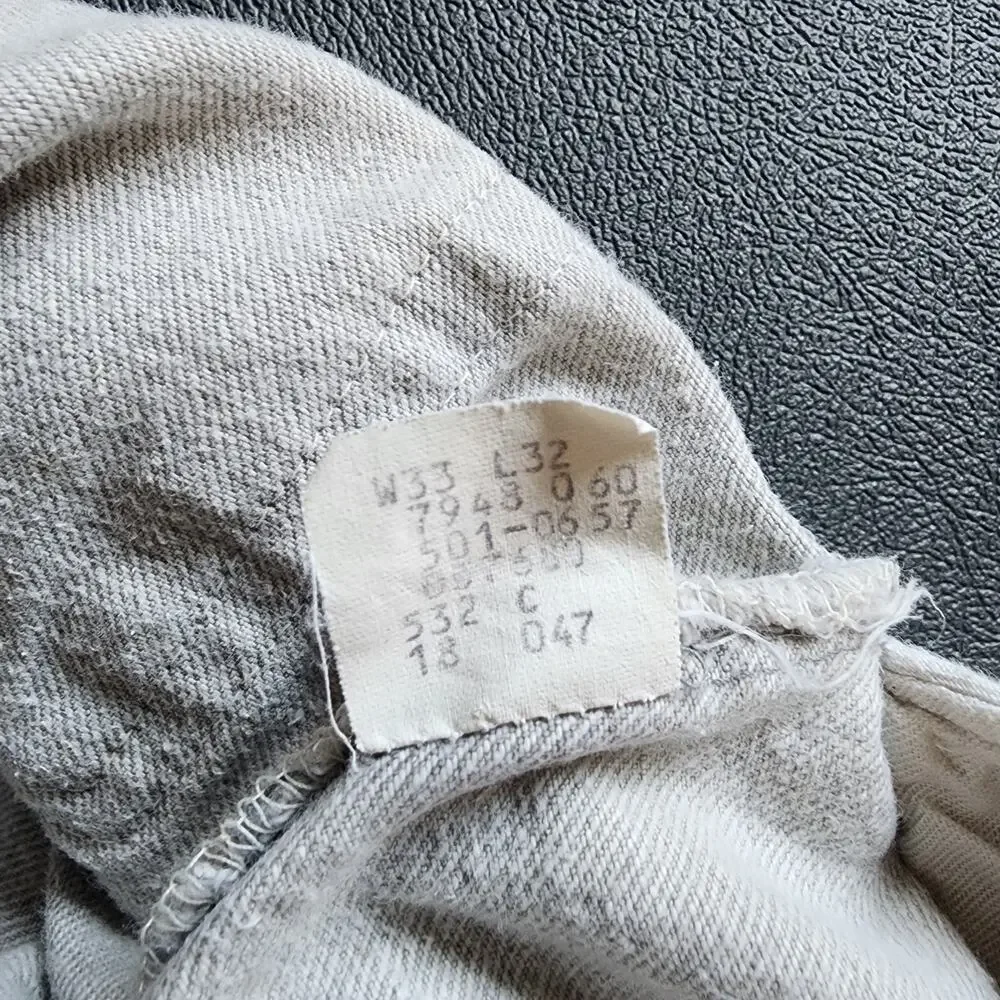 Vintage 90's Levi's 501 Classic Fit Grey Denim Jeans 33x32